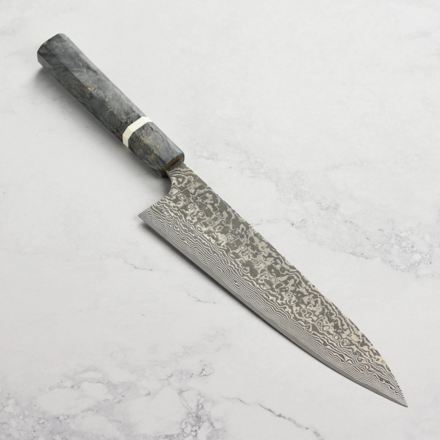 Saji SG2 Black Damascus 8.25" Gyuto, Stabilized Birch 3 Saji SG2 Black Damascus 8.25" Gyuto, Stabilized Birch