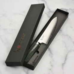 Zanmai Revolution SG2 8.25" Gyuto With Green Micarta Handle -Zwilling Shop DSC 6501