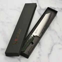 Zanmai Revolution SG2 9" Kiritsuke With Green Micarta Handle -Zwilling Shop DSC 6505