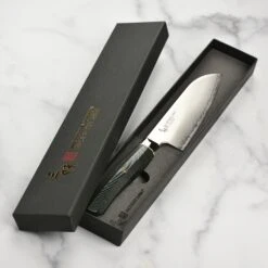 Zanmai Revolution SG2 5.9" Ko-Santoku With Green Micarta Handle -Zwilling Shop DSC 6509