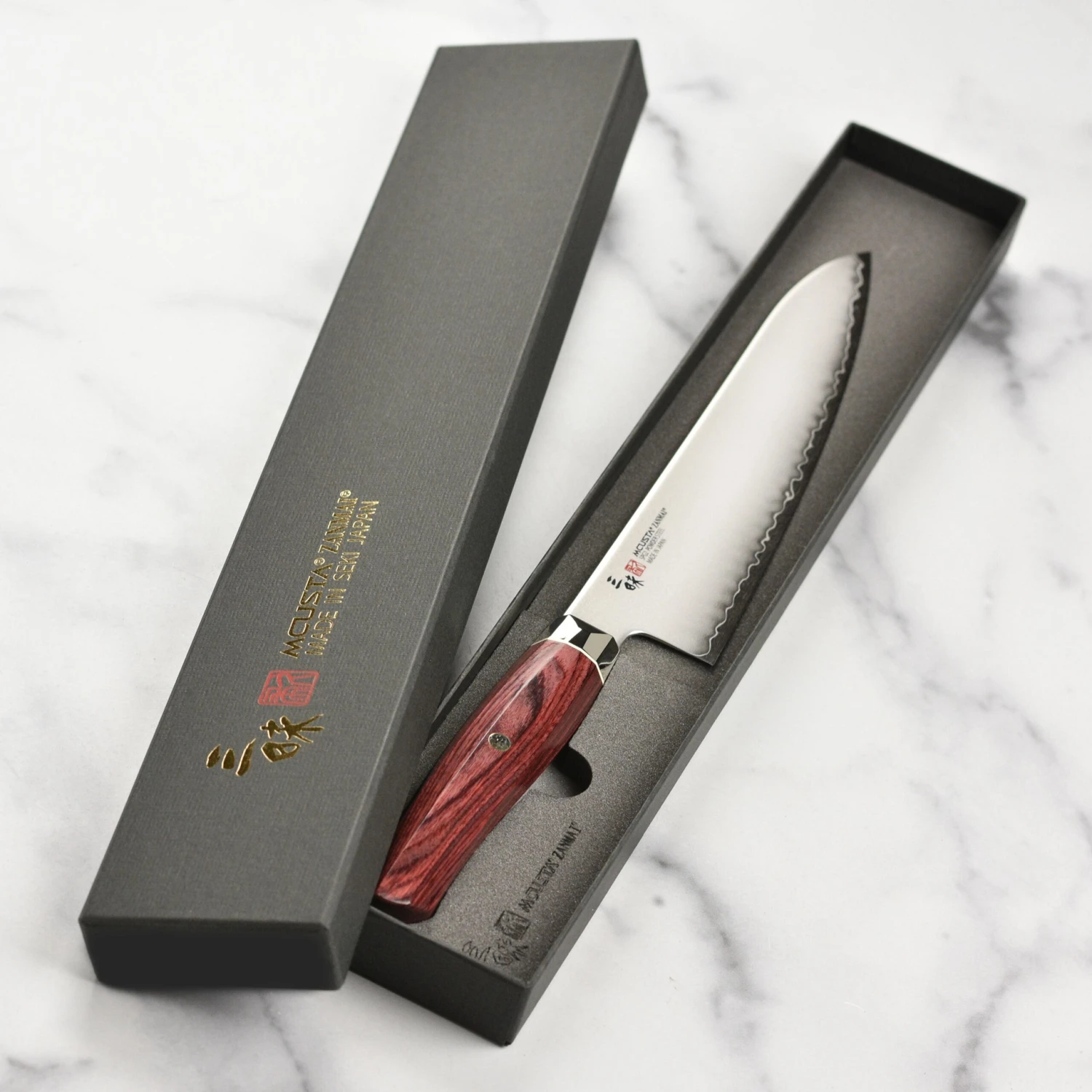 Zanmai Revolution SG2 8.25" Gyuto With Red Pakkawood Handle 8 Zanmai Revolution SG2 8.25" Gyuto With Red Pakkawood Handle - Image 6