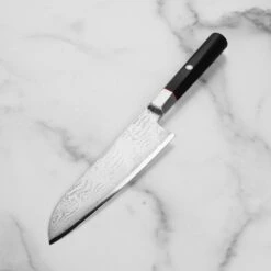 Zanmai Hybrid Damascus Splash 7" Santoku -Zwilling Shop DSC 6615