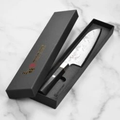 Zanmai Hybrid Damascus Splash 7" Santoku -Zwilling Shop DSC 6622