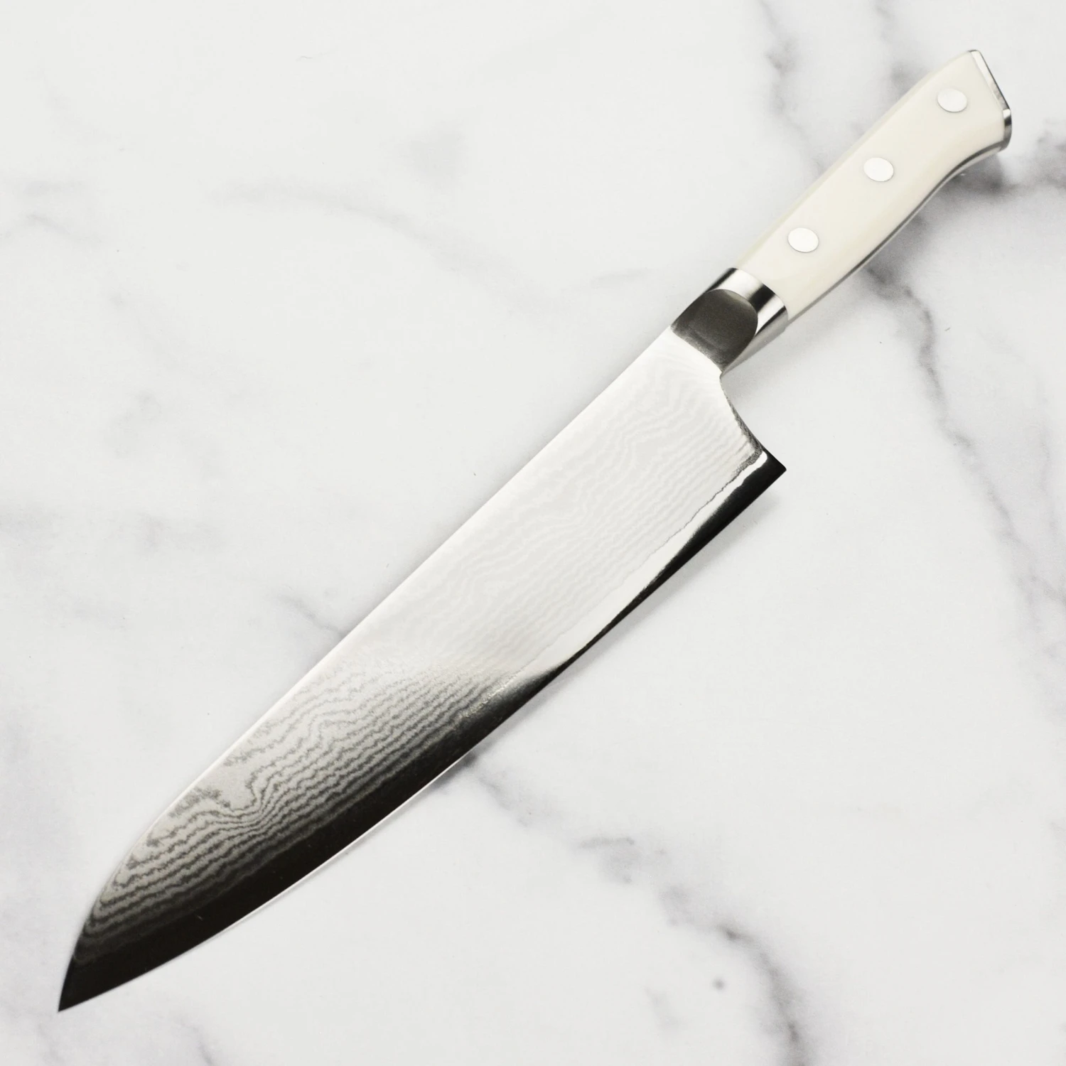 Zanmai Classic Damascus Corian 9.4" Gyuto 7 Zanmai Classic Damascus Corian 9.4" Gyuto - Image 5