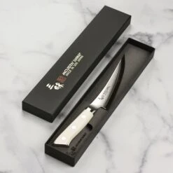 Zanmai Classic Damascus Corian 6.5" Curved Boning Knife -Zwilling Shop DSC 6698