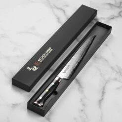 Zanmai Classic Pro Zebra Damascus 9" Bread Knife -Zwilling Shop DSC 6751