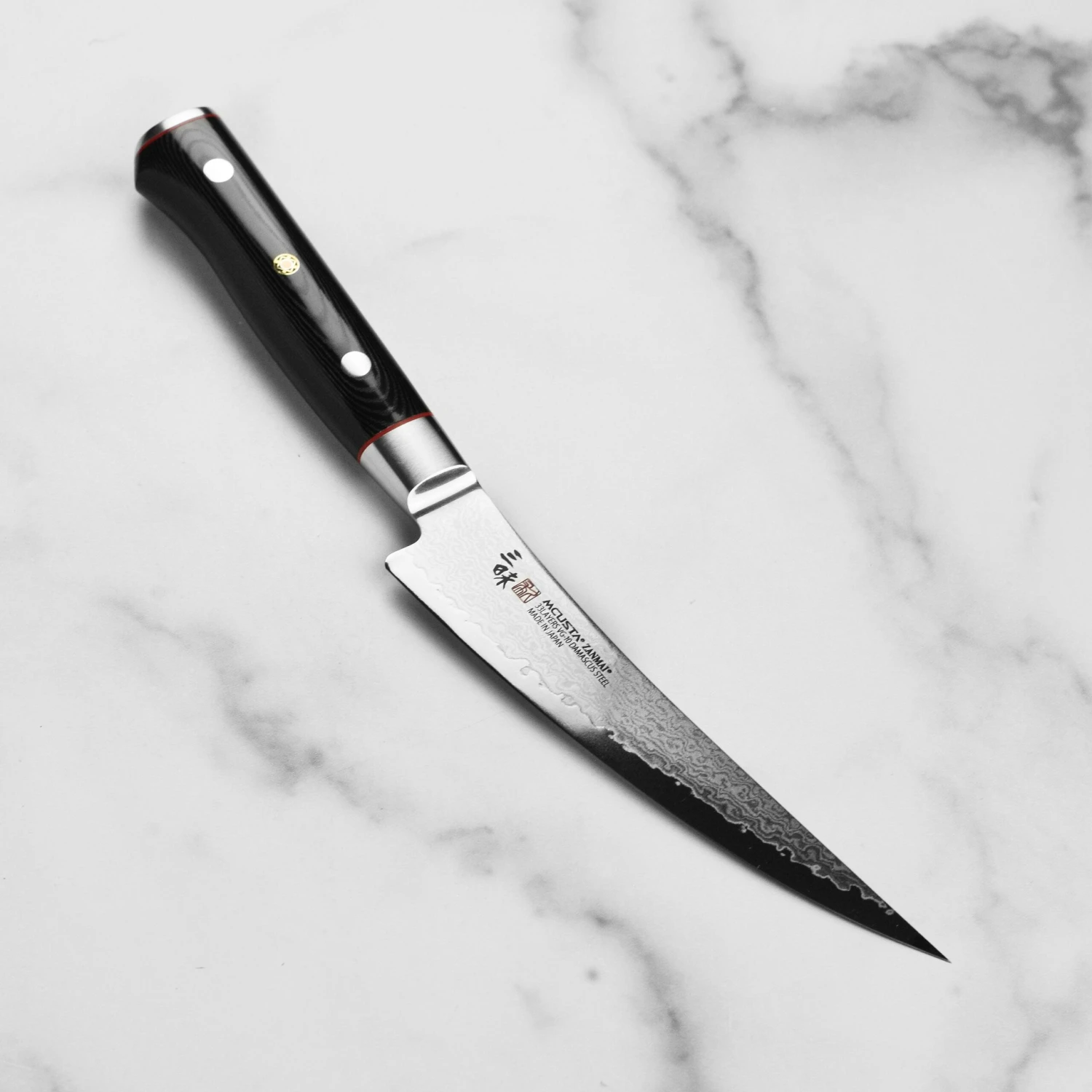 Zanmai Classic Pro Zebra Damascus 6.5" Curved Boning Knife 3 Zanmai Classic Pro Zebra Damascus 6.5" Curved Boning Knife