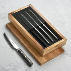 Enso Modern 4 Piece Steak Knife Set, Ebony