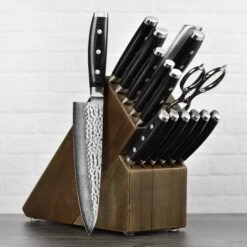 Enso HD 16 Piece Dark Ash Knife Block Set