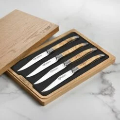 Laguiole En Aubrac 4 Piece Stainless Steel Steak Knife Set With Birchwood Handles -Zwilling Shop DSC 7090