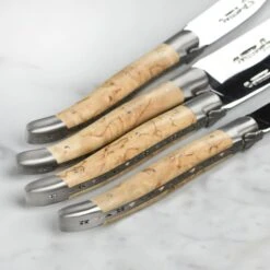 Laguiole En Aubrac 4 Piece Stainless Steel Steak Knife Set With Birchwood Handles -Zwilling Shop DSC 7092
