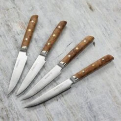 Enso Modern 4 Piece Steak Knife Set, Dark Birchwood -Zwilling Shop DSC 7122