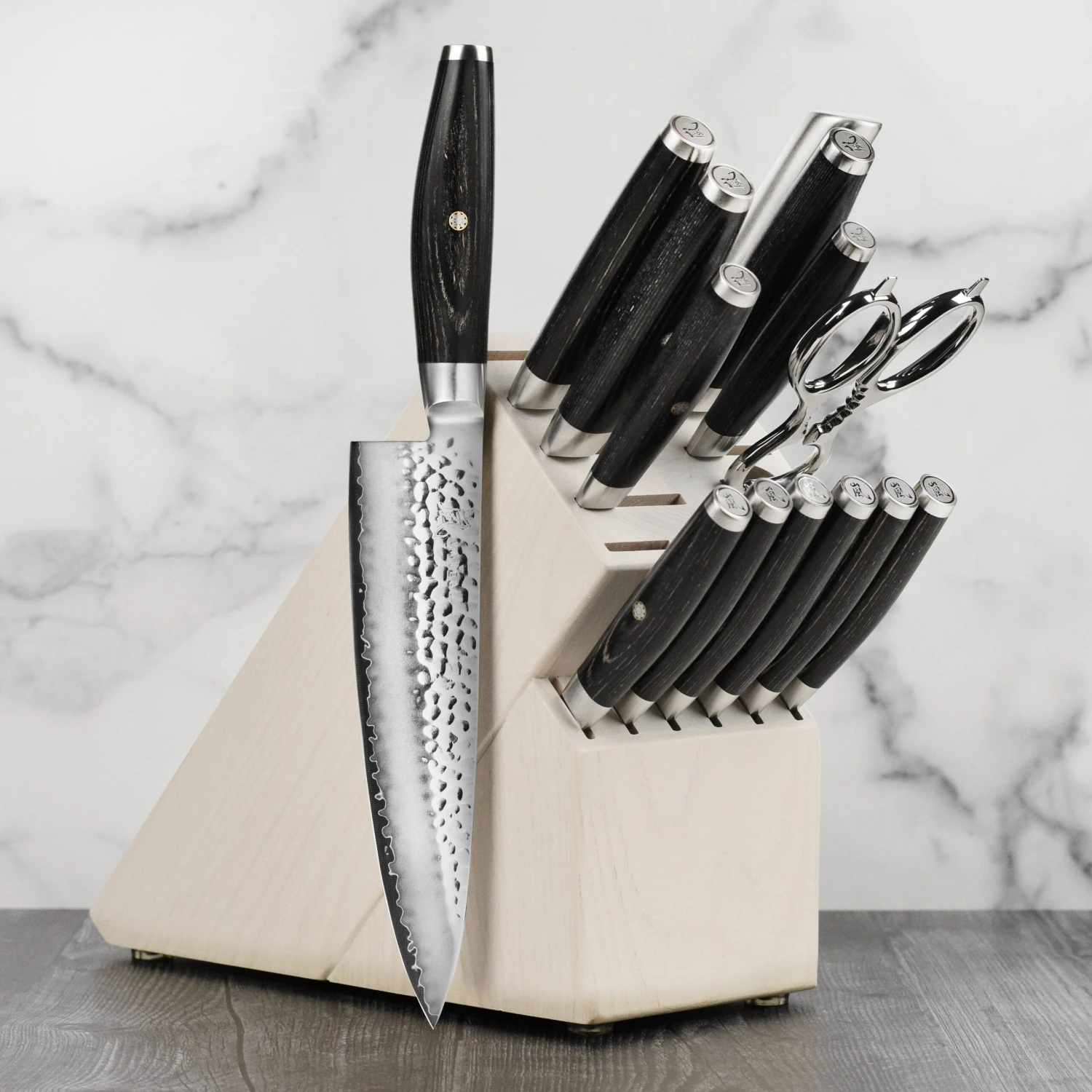 Yaxell Ketu SG2 15 Piece Gray Ash Knife Block Set 3 Yaxell Ketu SG2 15 Piece Gray Ash Knife Block Set