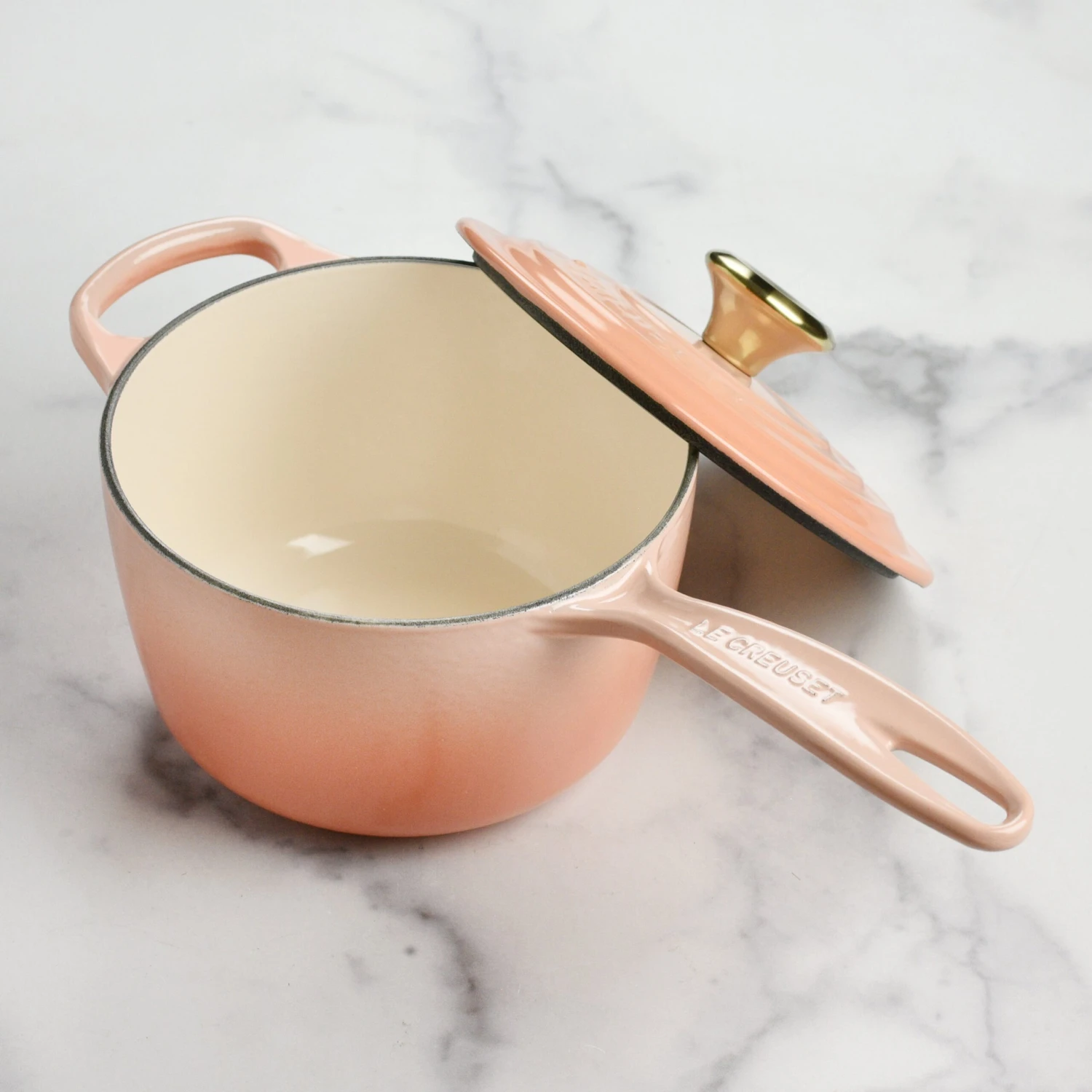 Le Creuset Signature Cast Iron 1.75-quart Peche Saucepan 6 Le Creuset Signature Cast Iron 1.75-quart Peche Saucepan - Image 4