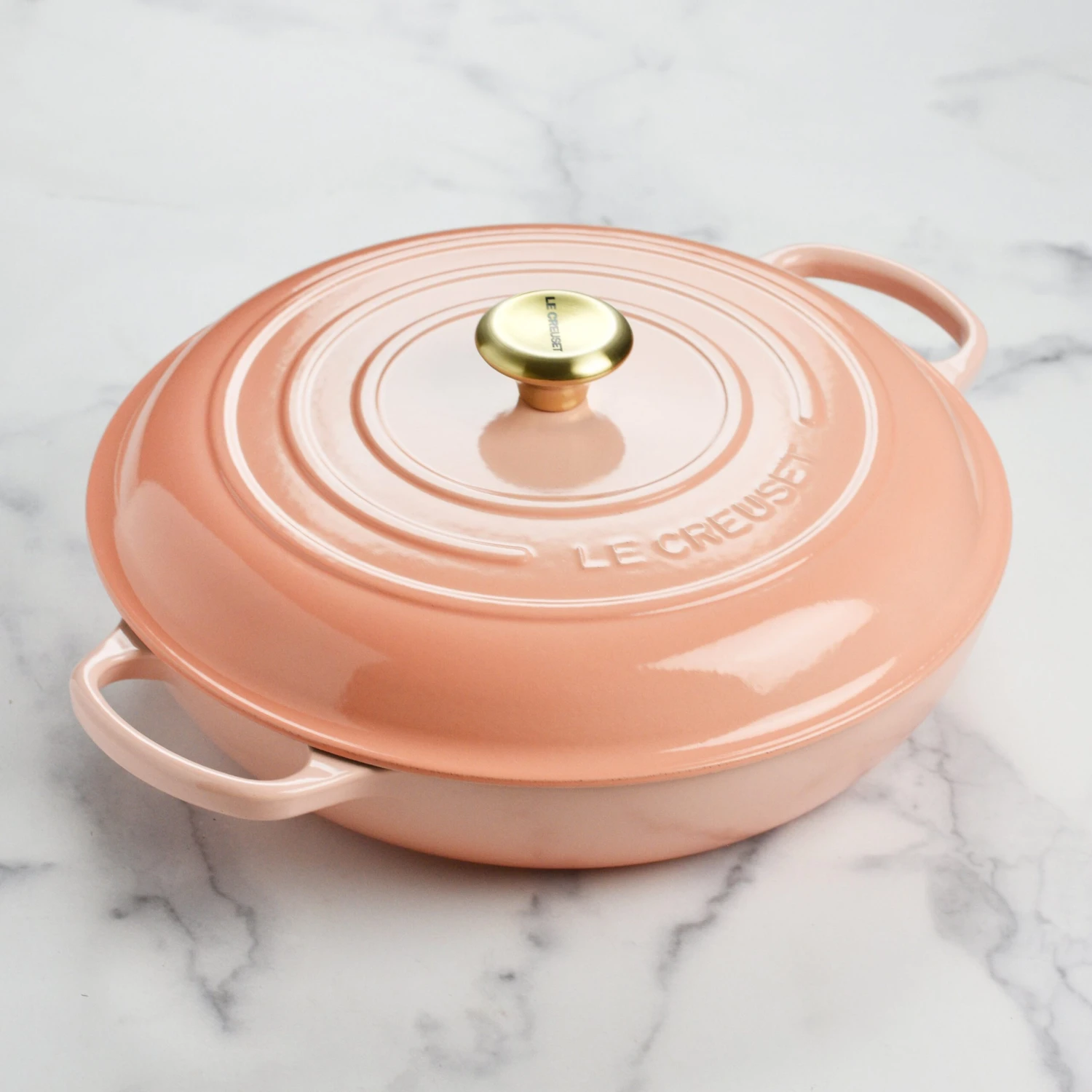 Le Creuset Signature Cast Iron 5-quart Peche Braiser 5 Le Creuset Signature Cast Iron 5-quart Peche Braiser - Image 3