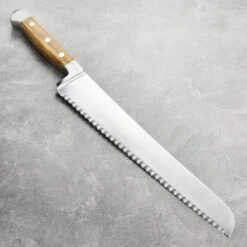 Franz Gude 12.6" Large Bread Knife With Olive Wood Handle, Right-Handed -Zwilling Shop DSC 8625