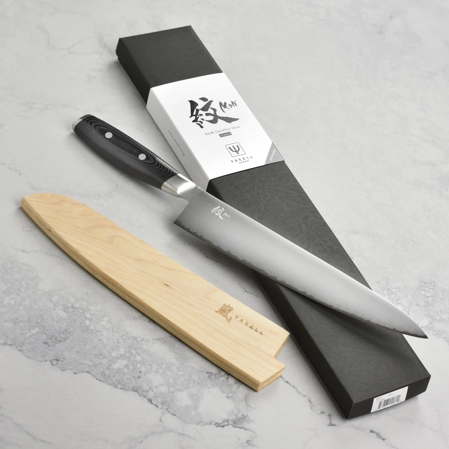 Yaxell Mon 10" Chef's Knife With Sheath 6 Yaxell Mon 10" Chef's Knife With Sheath - Image 4