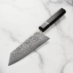 Saji SG2 Black Damascus 6.7" Bunka, Ebony -Zwilling Shop DSC 9162