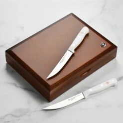 Wusthof Gourmet 8 Piece Steak Knife Set With Case, White Handles -Zwilling Shop DSC 9819