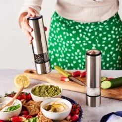 Peugeot Elis Sense 8" Stainless Steel Electric Salt & Pepper Mill Set -Zwilling Shop ELISSENSE2716227179 PIXEL BECHAMEL