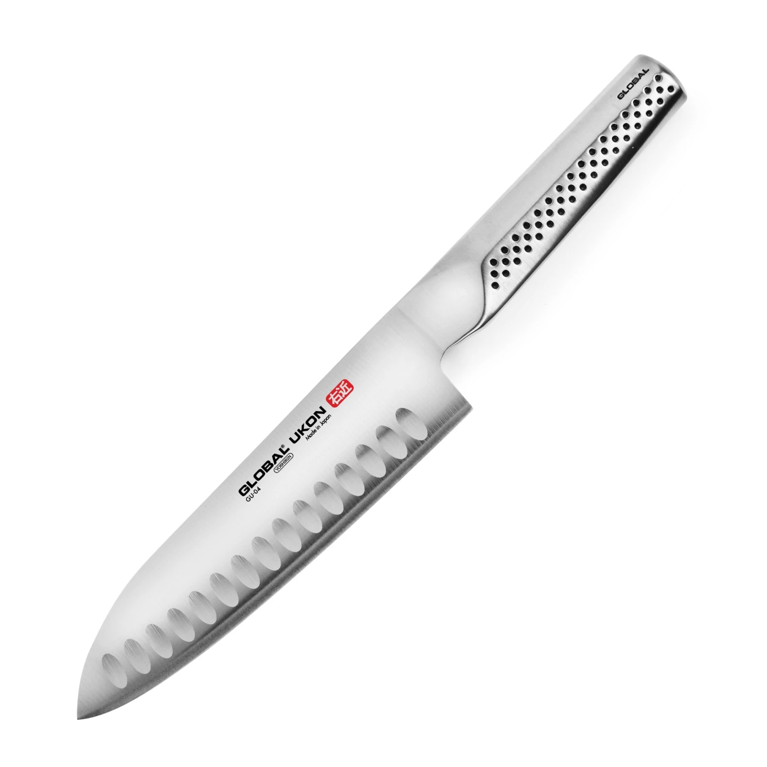Global Ukon 7" Hollow Edge Santoku Knife 6 Global Ukon 7" Hollow Edge Santoku Knife - Image 4