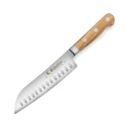K Sabatier Olive Wood 7" Hollow Edge Santoku Knife -Zwilling Shop KSabatierOliveWood7 inchHollowEdgeSantokuKnife