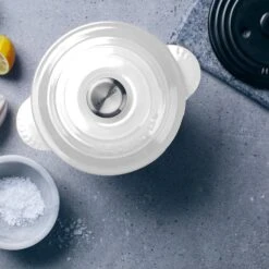 Le Creuset Signature Cast Iron 2.25-quart White Rice Pot With Stoneware Insert -Zwilling Shop LS4101S 5copy