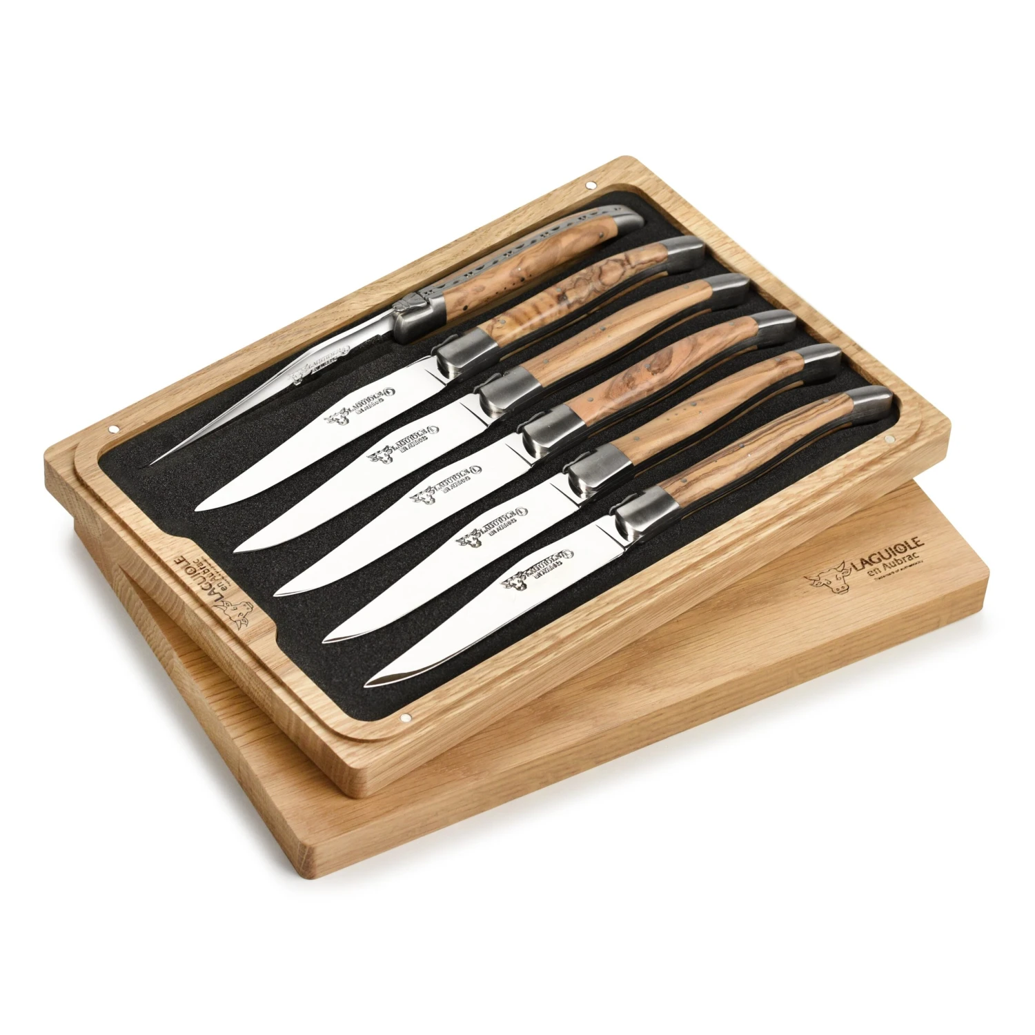 Laguiole En Aubrac 6 Piece Stainless Steel Steak Knife Set With Olive Wood Handles 9 Laguiole En Aubrac 6 Piece Stainless Steel Steak Knife Set With Olive Wood Handles - Image 7