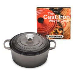 Le Creuset Signature Cast Iron 3.5-quart Oyster Round Dutch Oven & Cookbook Set -Zwilling Shop LeCreusetSignatureCastIron3.5 quartRoundDutchOvenscopy