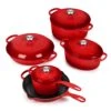 Le Creuset Signature Cast Iron 9 Piece Cerise Cast Iron Cookware Set 1 Le Creuset Signature Cast Iron 9 Piece Cerise Cast Iron Cookware Set -Zwilling Shop LeCreusetSignatureCastIron9PieceCherryRedCastIronCookwareSet