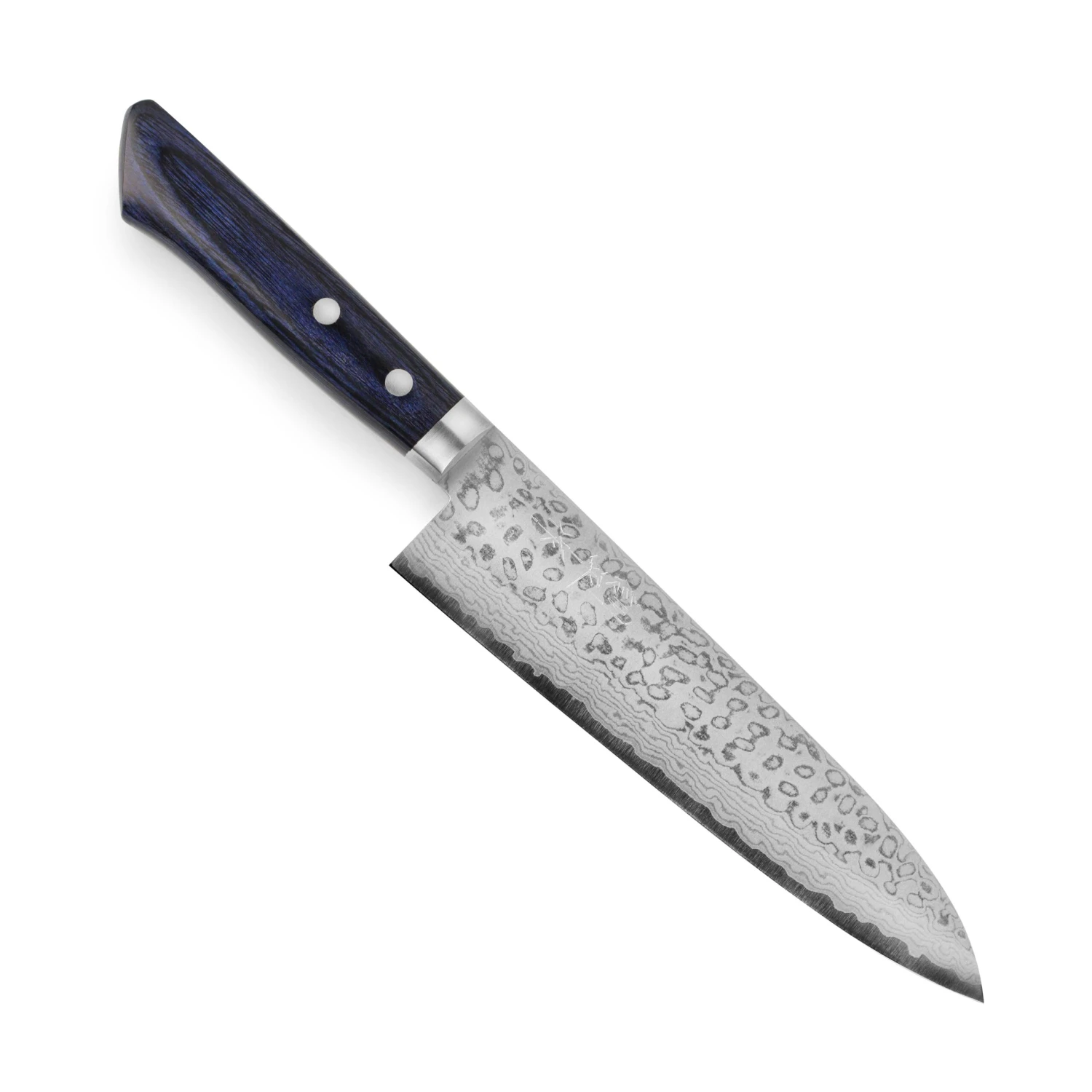 Masutani VG10 Damascus 7" Gyuto, Blue Handle 6 Masutani VG10 Damascus 7" Gyuto, Blue Handle - Image 4