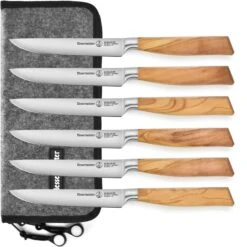 Messermeister Oliva Elite 6 Piece Steak Knife Set With Pouch -Zwilling Shop MessermeisterOlivaElite6PieceSteakKnifeSetwithPouch
