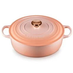 Le Creuset Signature Cast Iron 6.75-quart Peche Round Wide Dutch Oven With Copper Knob