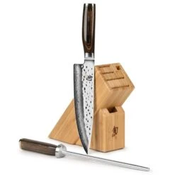 Shun Premier 8" Chef's Knife With Slim Knife Block & Steel -Zwilling Shop ShunPremier8 inchChef sKnifewithSlimKnifeBlock Steel