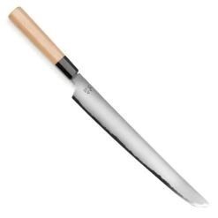 Takayuki X Itsuo Doi Homura Aogami #2 11.8" Sakimaru Yanagiba With Saya -Zwilling Shop TakayukiHomurabyItsuoDoiAogami11.8 inchSakimaruYanagibawithSaya