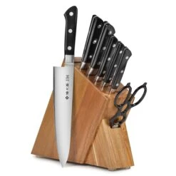 Tojiro Classic 8 Piece Acacia Slim Knife Block Set -Zwilling Shop TojiroClassic8PieceAcaciaSlimKnifeBlockSet
