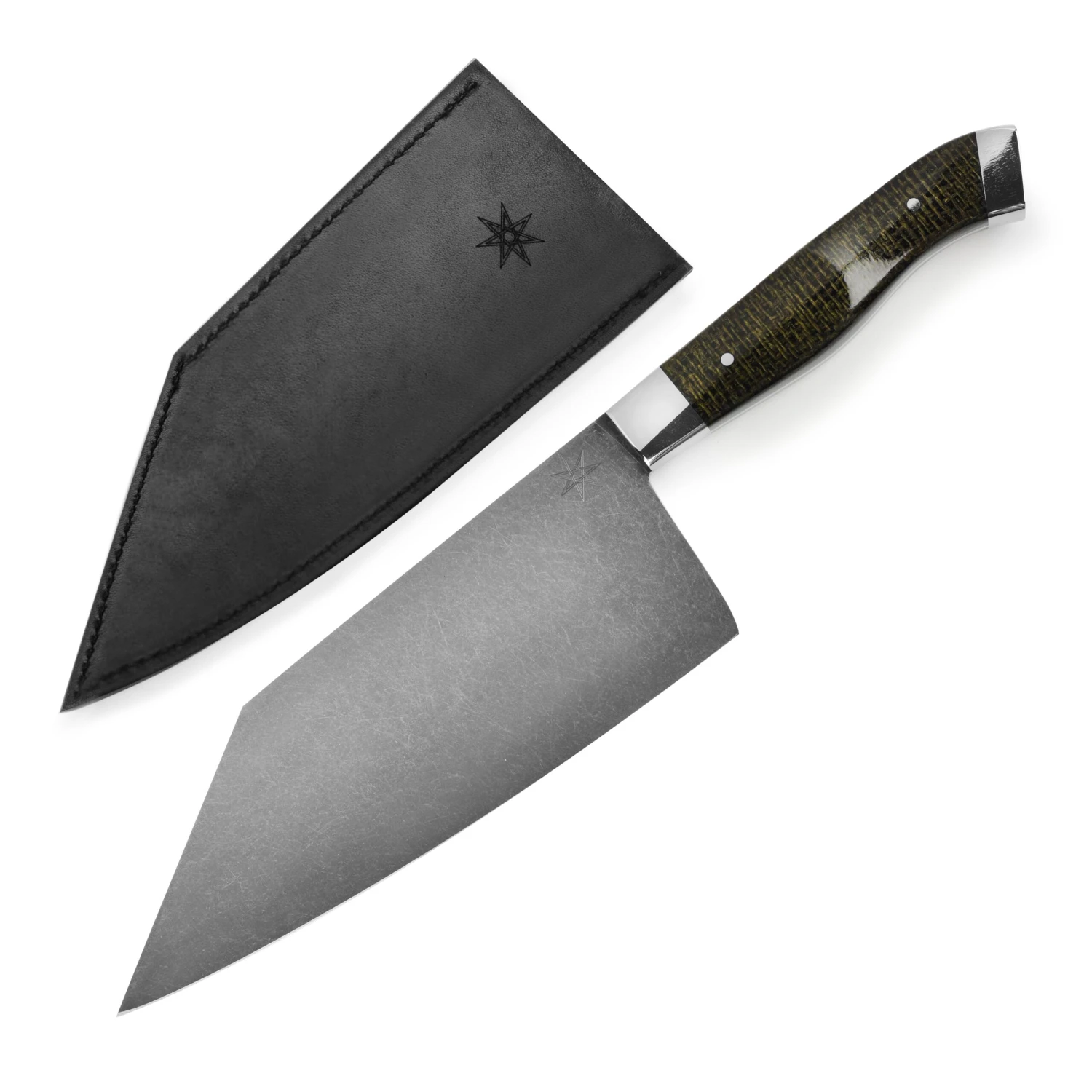 Town Cutler Carbon Pommel 7.5" Chopper With Leather Sheath 6 Town Cutler Carbon Pommel 7.5" Chopper With Leather Sheath - Image 4