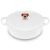 Le Creuset Signature Cast Iron 6.75-quart White Round Wide Dutch Oven With Copper Knob -Zwilling Shop WhiteRoundWideDutchOven