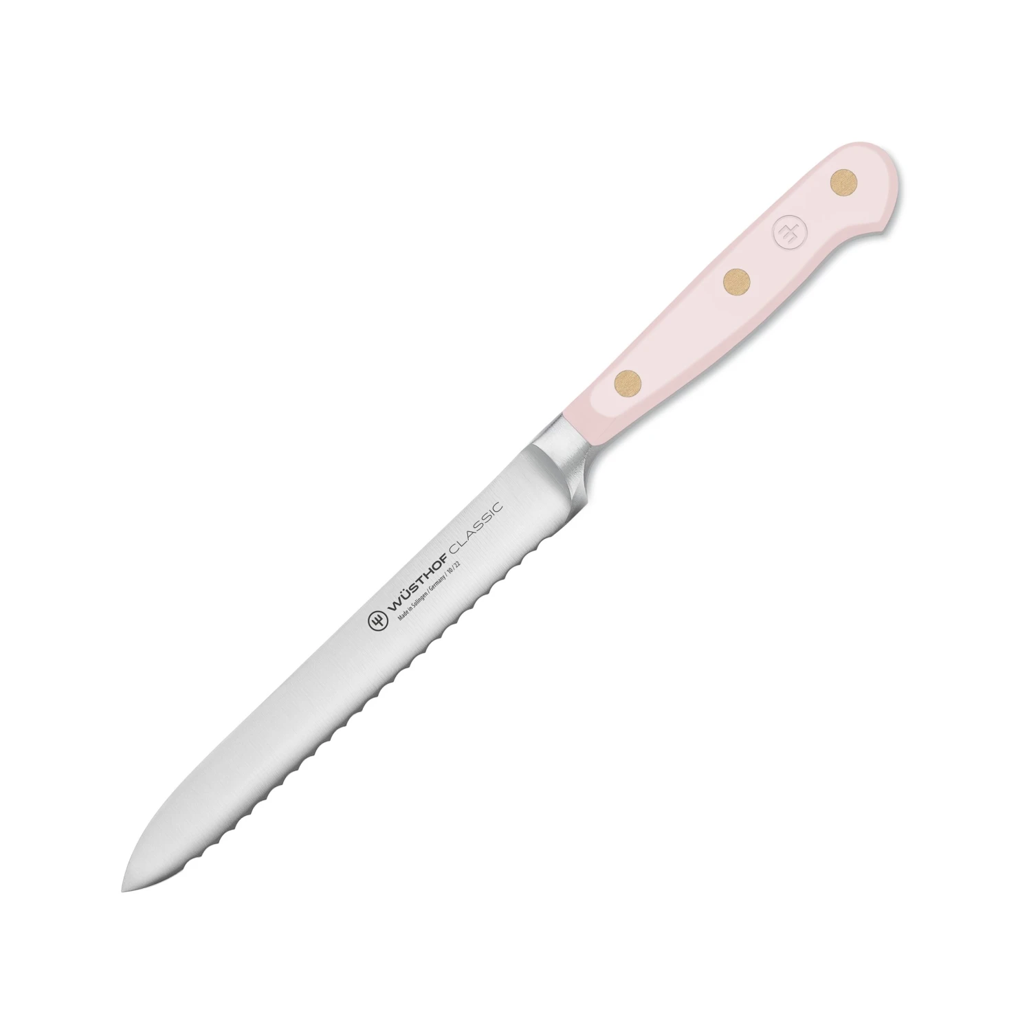 Wusthof Classic 5" Pink Himalayan Salt Serrated Utility Knife 6 Wusthof Classic 5" Pink Himalayan Salt Serrated Utility Knife - Image 4