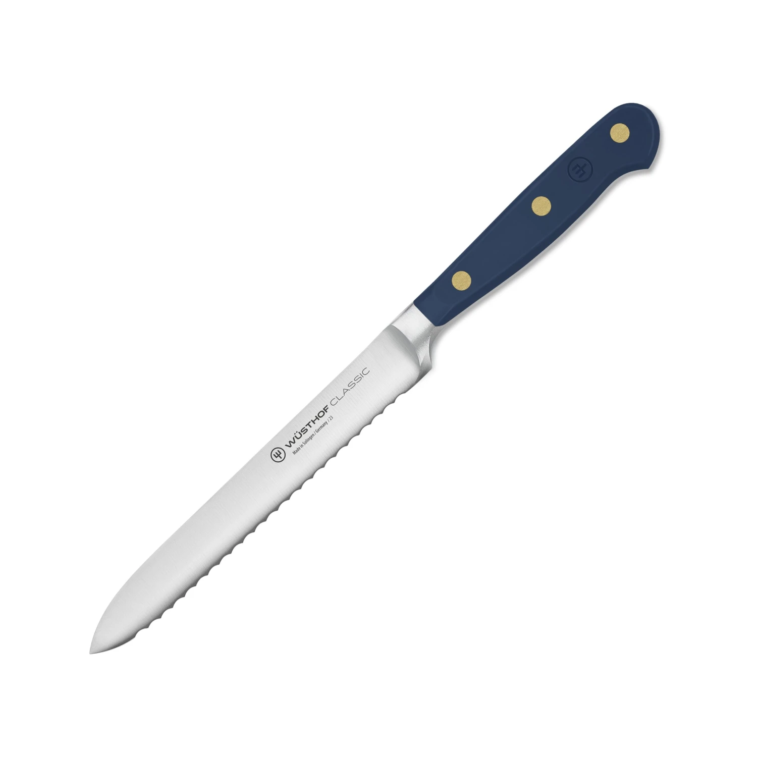 Wusthof Classic 5" Wild Blueberry Serrated Utility Knife 6 Wusthof Classic 5" Wild Blueberry Serrated Utility Knife - Image 4
