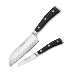 Wusthof Classic Ikon 2 Piece Santoku & Paring Knife Set -Zwilling Shop WusthofClassicIkon2PieceSantoku ParingKnifeSet
