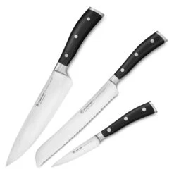Wusthof Classic Ikon 3 Piece Knife Set -Zwilling Shop WusthofClassicIkon3PieceKnifeSet