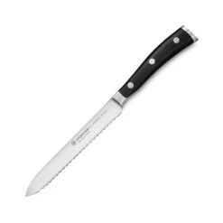 Wusthof Classic Ikon 5" Serrated Utility Knife -Zwilling Shop WusthofClassicIkon5 inchSerratedUtilityKnife