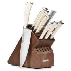 Wusthof Classic Ikon Creme 10 Piece Walnut Knife Block Set -Zwilling Shop WusthofClassicIkonCreme10PieceWalnutKnifeBlockSet