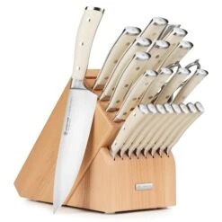 Wusthof Classic Ikon Creme 23 Piece Walnut Knife Block Set -Zwilling Shop WusthofClassicIkonCreme23PieceBeechwoodKnifeBlockSet