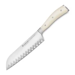 Wusthof Classic Ikon Creme 7" Hollow Edge Santoku Knife -Zwilling Shop WusthofClassicIkonCreme7 inchHollowEdgeSantokuKnife