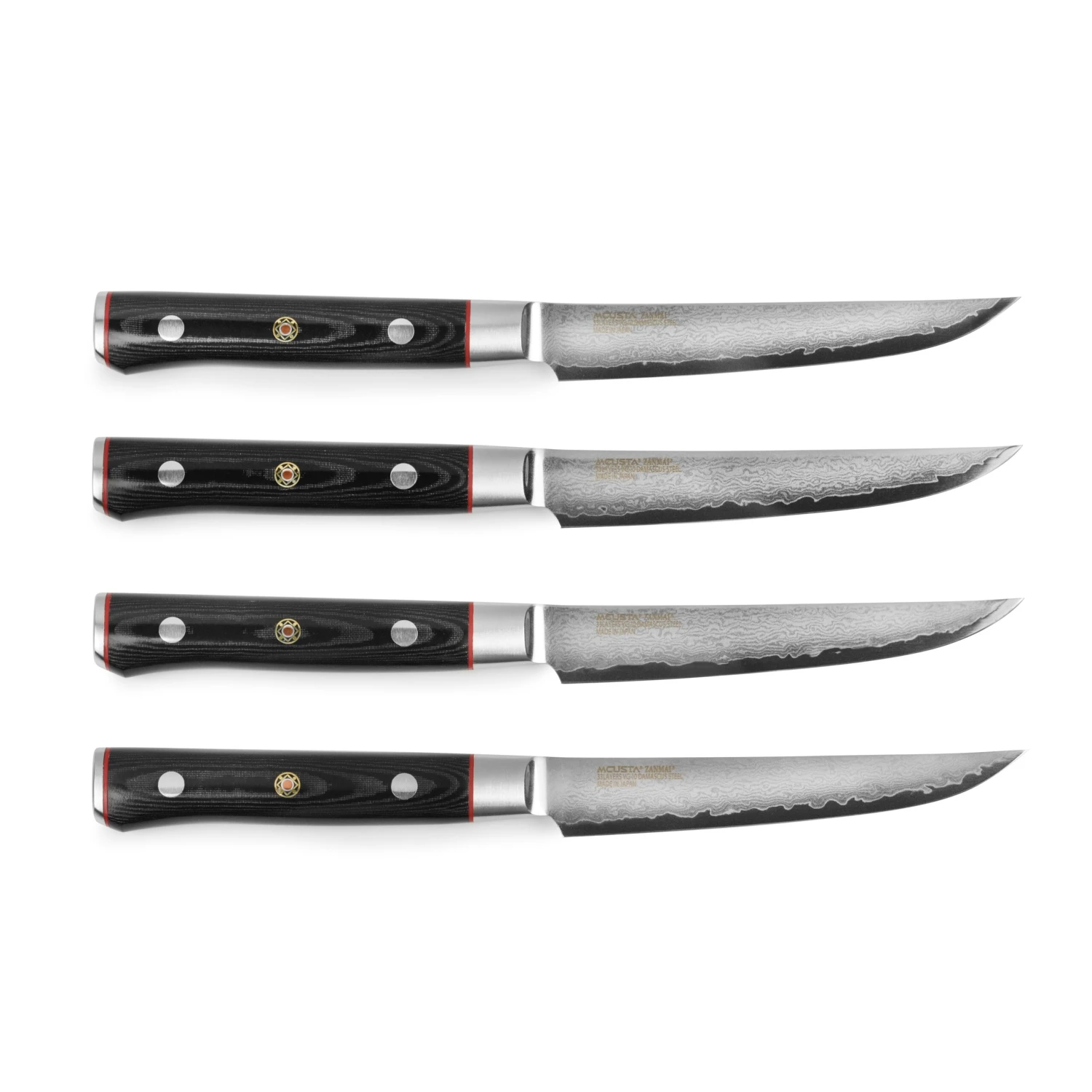 Zanmai Classic Pro Zebra Damascus 4 Piece Steak Knife Set 6 Zanmai Classic Pro Zebra Damascus 4 Piece Steak Knife Set - Image 4