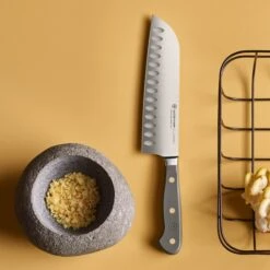 Wusthof Classic 7" Velvet Oyster Hollow Edge Santoku Knife 13 Wusthof Classic 7" Velvet Oyster Hollow Edge Santoku Knife -Zwilling Shop cl c vo mood top 02