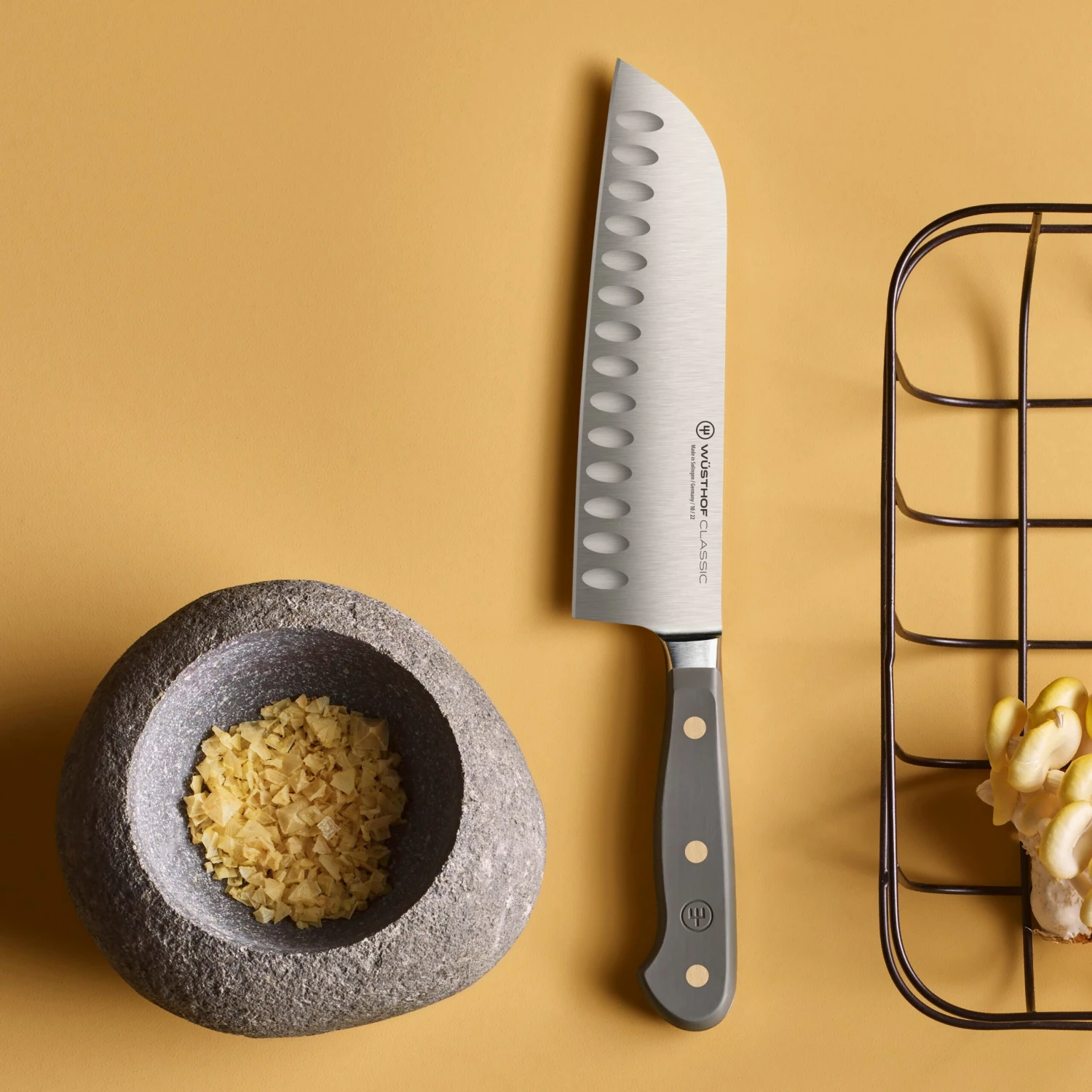 Wusthof Classic 7" Velvet Oyster Hollow Edge Santoku Knife 7 Wusthof Classic 7" Velvet Oyster Hollow Edge Santoku Knife - Image 5