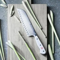 Wusthof Classic White 7" Hollow Edge Santoku Knife -Zwilling Shop clw mood top 04 ecb80f82 f963 41db 8c0d 2b0c7eba81fa